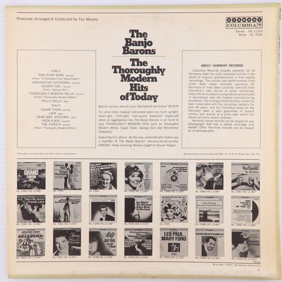 The Banjo Barons – The Throroughly Modern Hits Of Today Vinyl LP Record HS 11224 - Picture 2 of 16